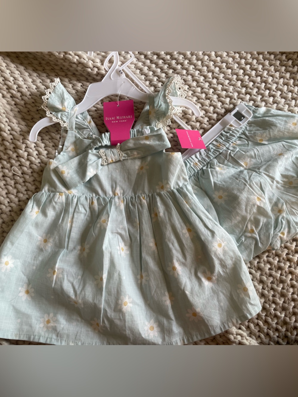 Isaac Mizrahi Light Mint Daisy Dress with headband and bloomers